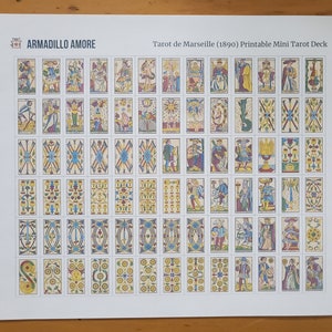 DIGITAL Tarot De Marseilles Mini (1.1 Inch Tall) Deck - Printable PDF ...