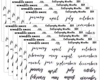 Calligraphy Months Script Stickers - 288 BuJo Stickers - Creative Planning - Monthly Layout - Typography - 551