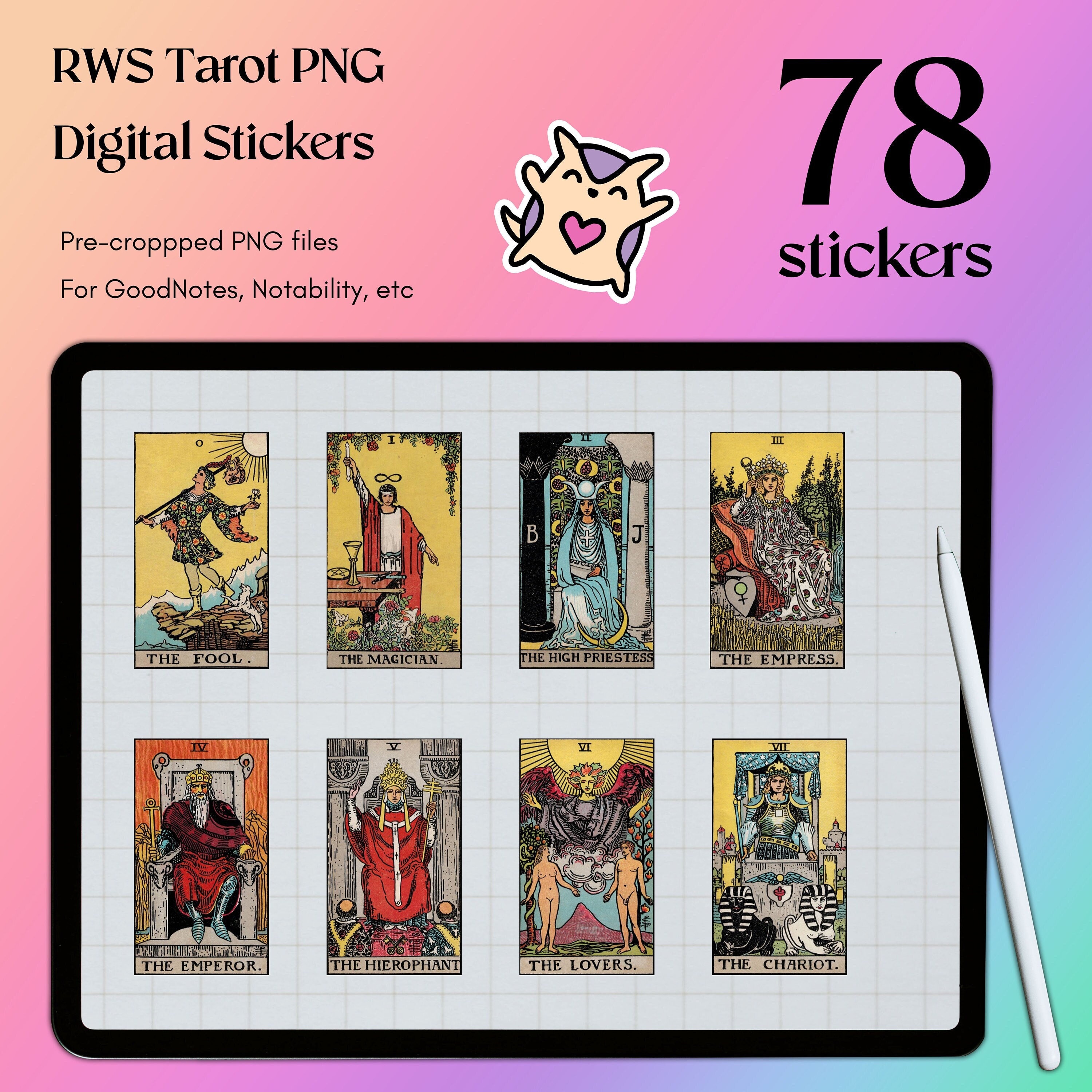 Medium Tarot Stickers (2 inch) - Full Deck - Tarot Journal - Tarot