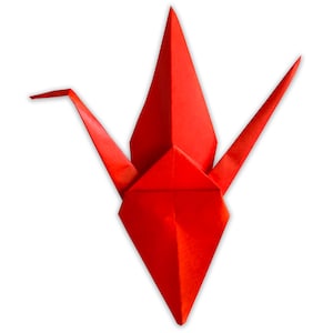 Bomboniera per matrimonio a forma di gru della pace in origami giapponese rosso fatto a mano, da 3 pollici, decorazione per feste, decorazione zen per la consapevolezza, sala di meditazione, regalo minimalista