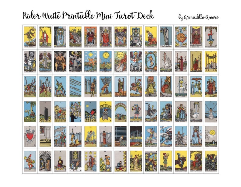 digital-rider-waite-mini-1-1-inch-tall-tarot-deck-printable-etsy