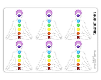 Lotus Pose Man Chakra Stickers - Enlightenment - Yoga - Hinduism - 293D