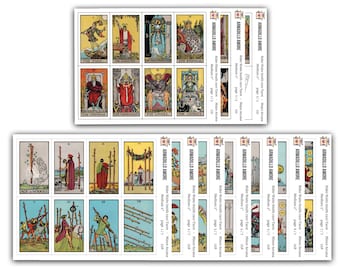 Medium Tarot Stickers (2 inch) - Full Deck - Tarot Journal Stickers - Transparent Tarot Stickers - Tarot Journaling Stickers
