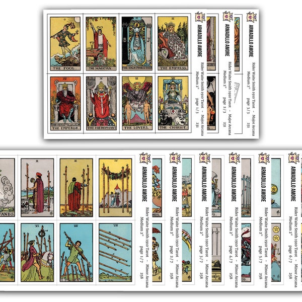 Medium Tarot Stickers (2 inch) - Full Deck - Tarot Journal - Tarot Planner - Transparent Tarot Stickers - Tarot Journaling