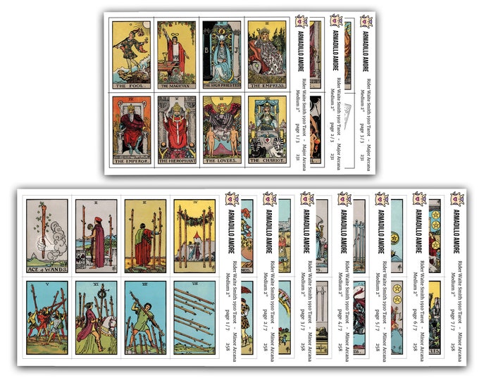 Medium Tarot Stickers (2 inch) - Full Deck - Tarot Journal Stickers - Transparent Tarot Stickers - Tarot Journaling Stickers