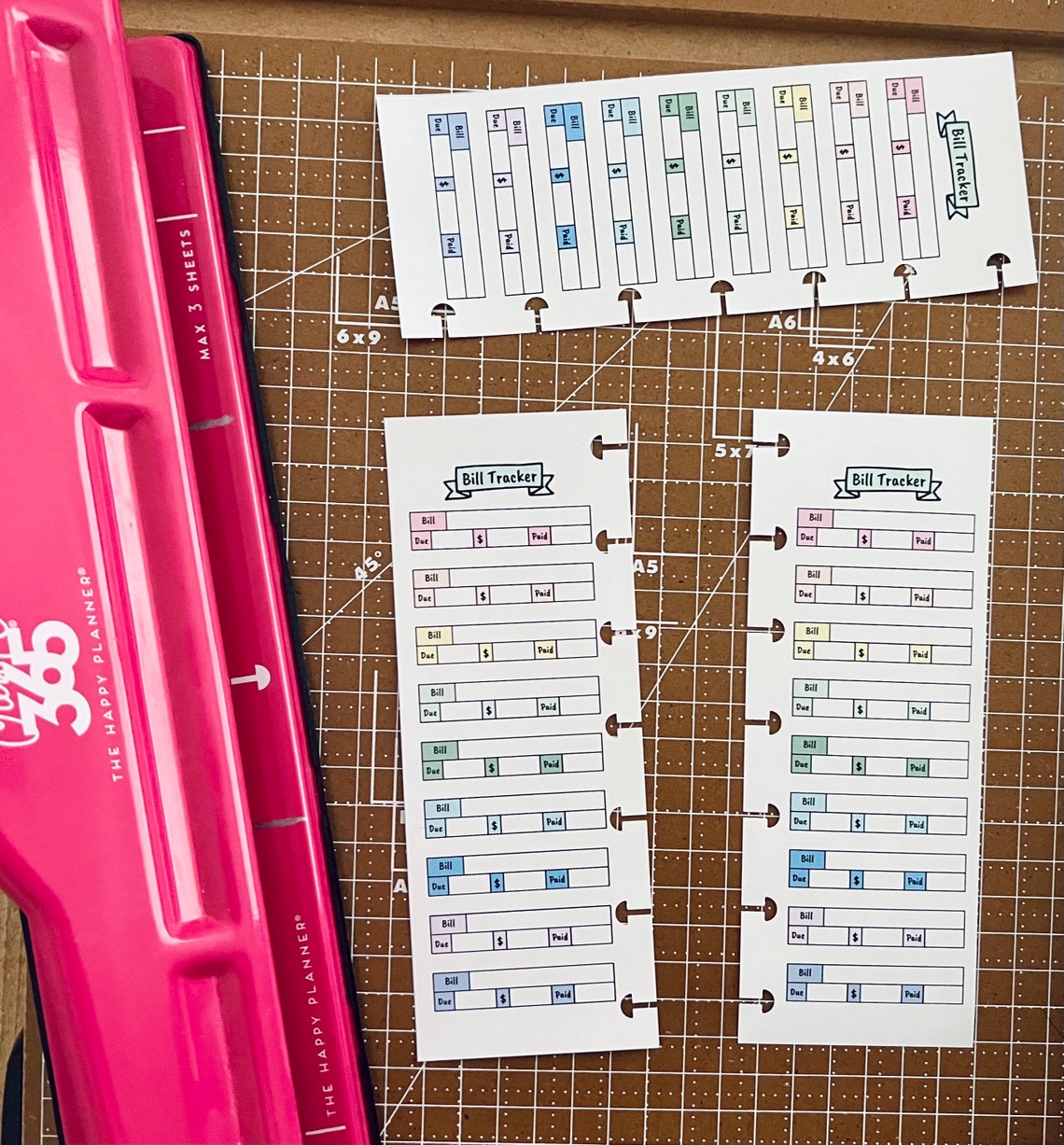 SKINNY MINI Happy Planner Digital Printable - Bill Tracker Spread ...