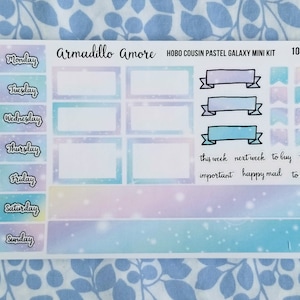 Hobonichi Cousin Pastel Galaxy Mini Kit - A5 - Stickerset weekplanner - 1040
