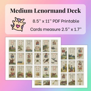 DIGITAL Medium Lenormand Card Deck (2.5" x 1") PDF - Lenormand Printable - Lenormand Beginner - Lenormand Reading - Digital Lenormand DIY