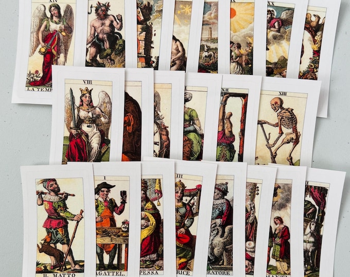Vintage Tarot Card Stickers - 2.5 inch x 1.4 inch - Tarot Sticker Pack - Major Arcana - Full Deck - Transparent Tarot Stickers - DC14