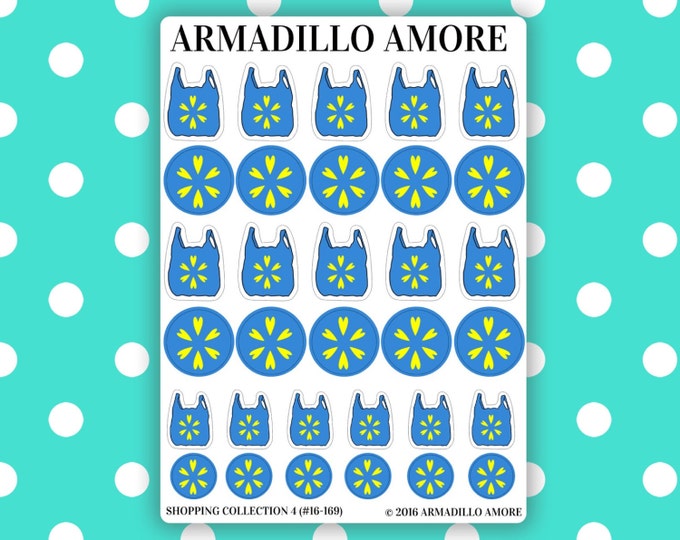 Walmart Inspired Store Bag Logo Icon Planner Stickers - Track Shopping Trips - 169