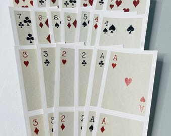 Playing Card Stickers 3.5in x 2.5in - Full Deck Poker Size - Set of 52 Stickers