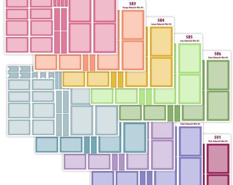 Hobonichi Cousin Rainbow Mini Kit - Variety Functional Box Planner Stickers - 582A