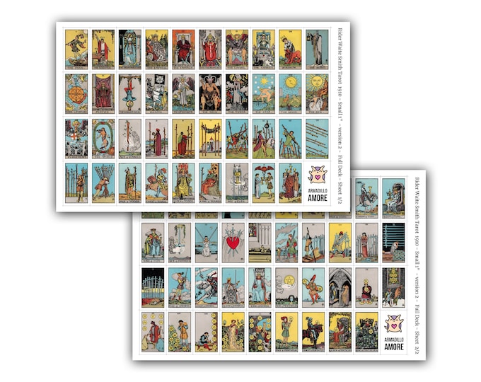Small Tarot Stickers (1 inch) 78 Tarot Card Stickers for Journaling - Tarot Journal, Tarot Workbook