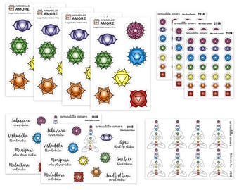 Chakra Sticker Variety Pack - Meditation Sticker, Spiritual Sticker, Mindfulness Sticker, Seven Chakras - 150 Sticker Bundle