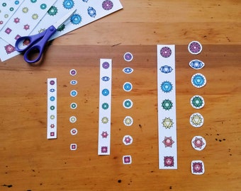 DIGITAL Printable Chakras for DIY Stickers, Meditation, Journals, Crafting, Yoga