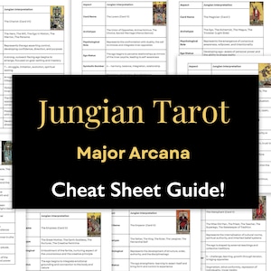 Guida Junghiana ai Tarocchi degli Arcani Maggiori in PDF – Scheda riassuntiva degli archetipi di 26 pagine, Psicologia dei Tarocchi, Lavoro sull'Ombra, Scoperta di Sé, Download Digitale