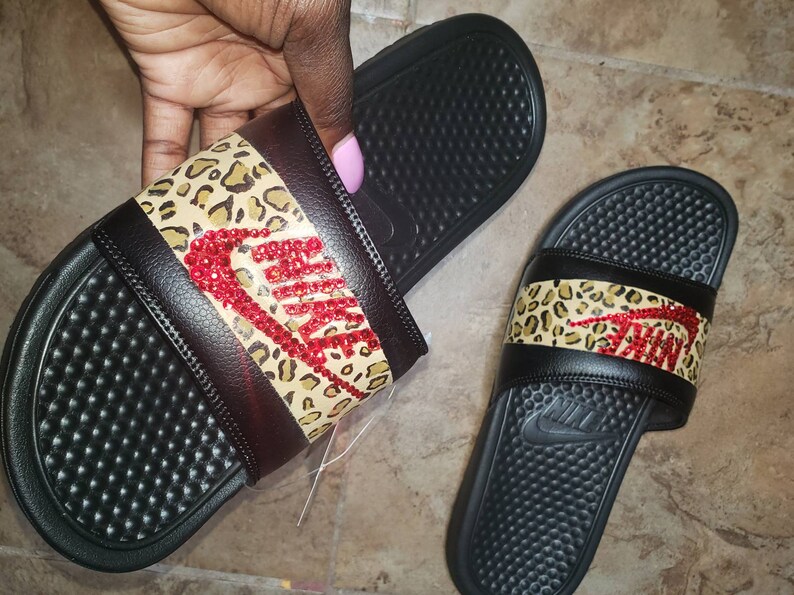 nike leopard print sliders