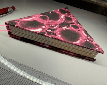 Handmade Triangle Hardbound Pink Bubble Sketchbook with Sulphite paper