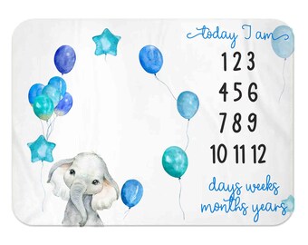 Baby Boy, Personalized Blanket, Baby Blanket, Monthly Milestone, Custom Baby Blanket,  Baby Name blanket, Growth Blanket, Custom Blanket