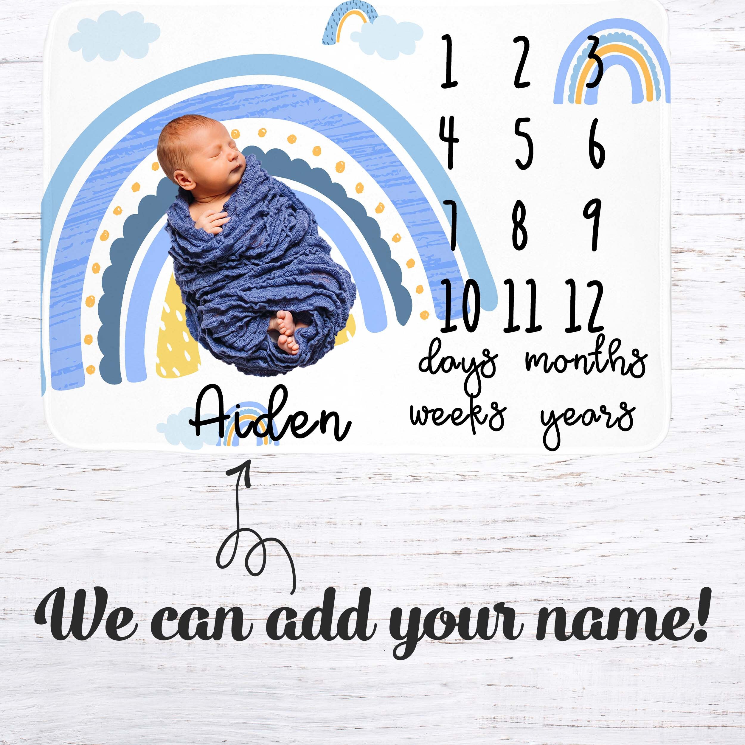 Baby Girl Milestone Blanket Personalized Blanket Baby Etsy