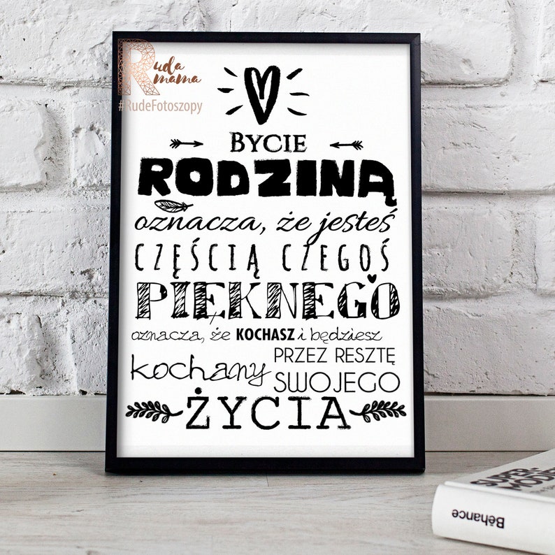 Bycie Rodzina Oznacza Ze Jestes Czescia Czegos Pieknego Cytat Bycie rodzina Citazione motivazionale Poster motivazionale | Etsy