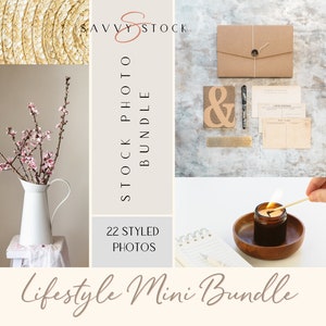 Lifestyle Stock Photos Bundle Styled Neutral Social Media Marketing 22 Photos Digital Download