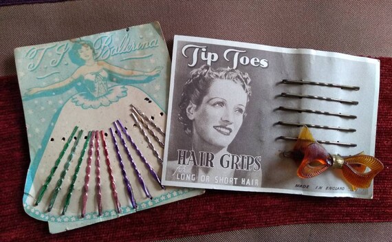 Vintage 1940s Hair Clips And Early Plastic Hair Slide Etsy