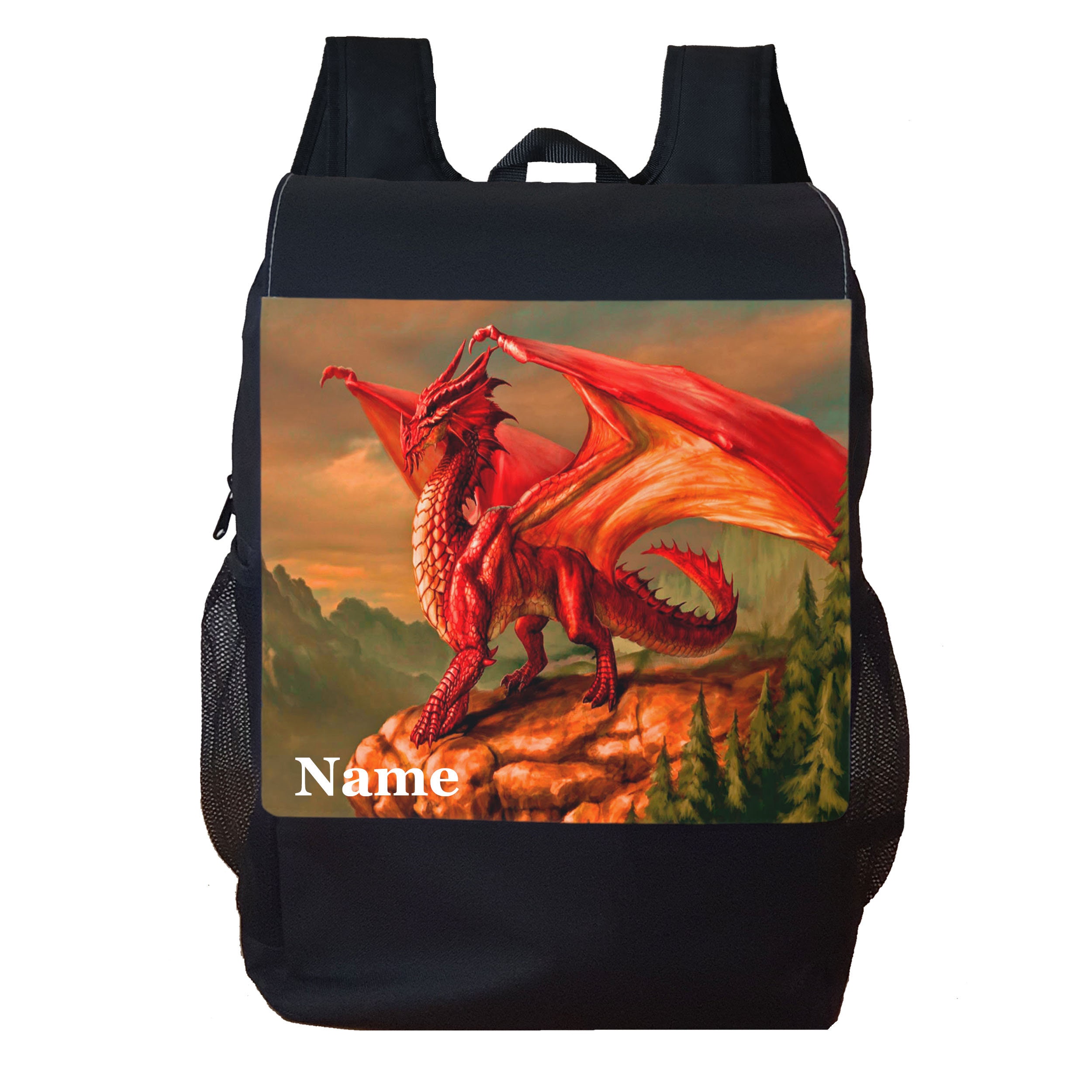 Personalised Red Dragon Backpack Etsy