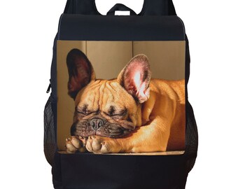 MONTOJ Bulldog Pattern Canvas Backpack Travel Campus Backpack MONTOJ Bulldog Pattern Canvas Backpack Travel Campus Backpack
