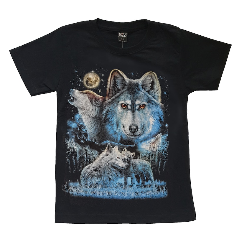 Wolf Pack Kids T-Shirt Glow in the dark print | Etsy