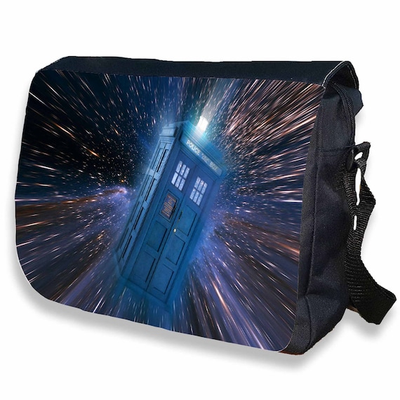 TARDIS Dr Who School College Personalised Shoulder Messenger Bag