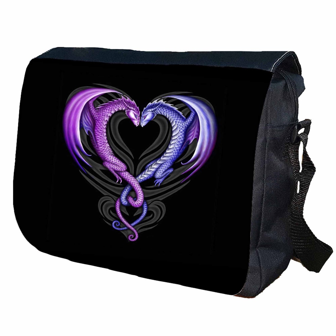 Purple Dragon Personalised Messenger Shoulder Bag Etsy