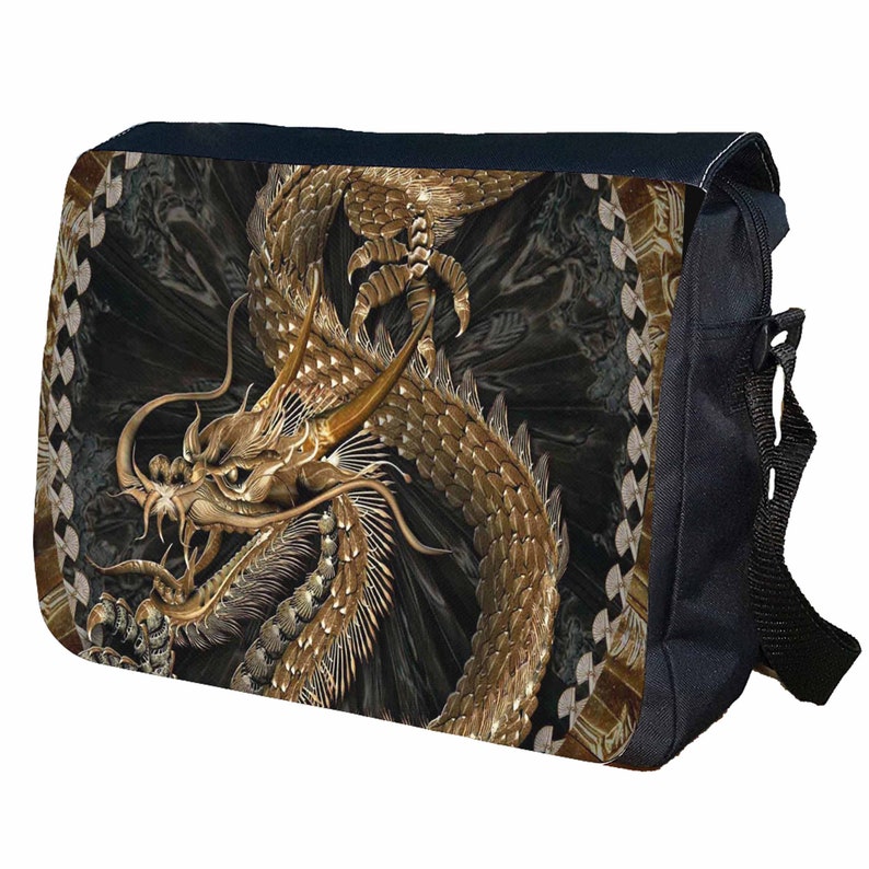Chinese Dragon Personalised Messenger Shoulder Bag Etsy