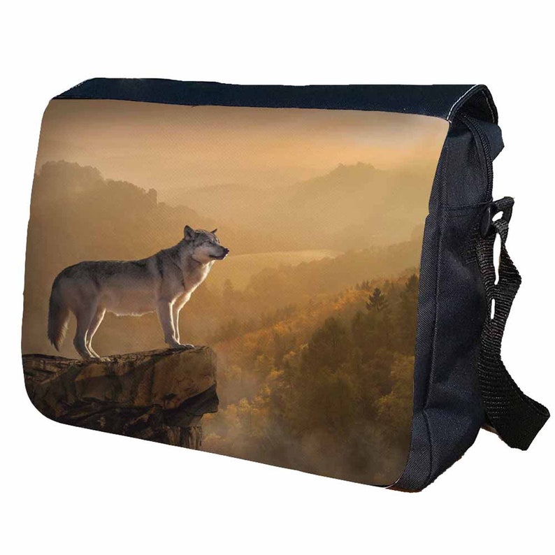 Wolf Personalised Messenger Shoulder Bag