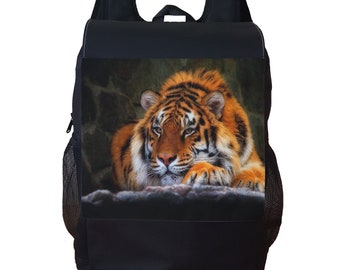 Jungle Cool Tiger Oversized Rucksack Casual Waterproof Adjustable Shoulder Strap Schoolbag for Teenagers and Adults 