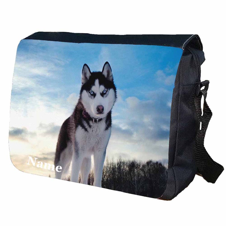 Husky Personalised Messenger Shoulder Bag