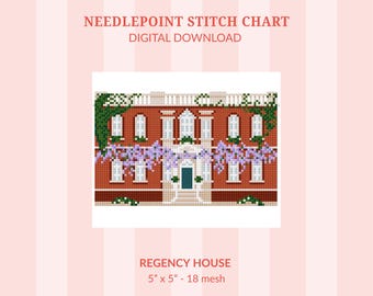 Regency House - 18 Mesh Needlepoint Chart (Digital Download)