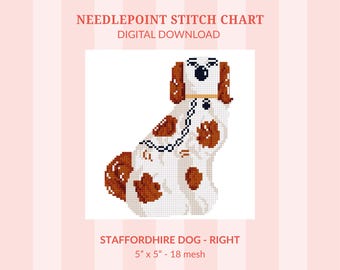 Staffordshire Dog Needlepoint Pattern - (Digital Download)