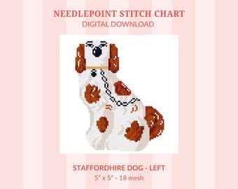 Staffordshire Dog Needlepoint Pattern - (Digital Download)