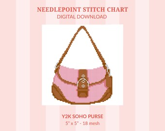 Y2K Soho Purse Needlepoint Pattern - 18 Mesh (Digital Download)
