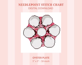 Oyster Plate Needlepoint Pattern (Digital Download)