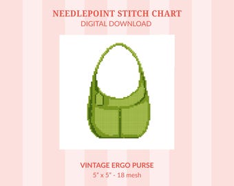 Vintage Ergo Purse Needlepoint Pattern - 18 Mesh (Digital Download)
