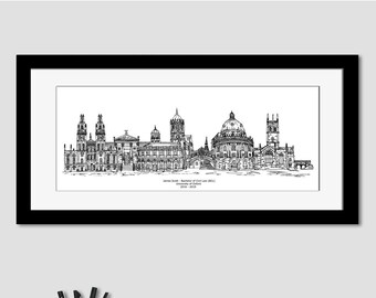 Oxford University Graduation Print, Framed, Print only, Graduation gift