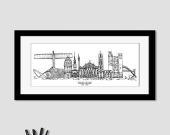 Newcastle University Graduation Print, Framed, Mounted, Print only, Graduation gift