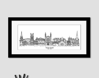 Cambridge University Graduation Print, Framed, Mounted, Print only, Graduation gift