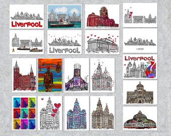 Liverpool Souvenir Fridge Magnets, Liverpool landmarks