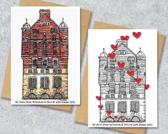 30 James Street wedding day anniversary venue card, Personalised, A4 Print only, Albion house hotel