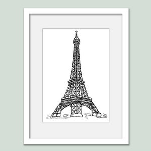 Impression d'art mural tour Eiffel, cadeau d'anniversaire de mariage de fiançailles à Paris, noir blanc rouge image 9