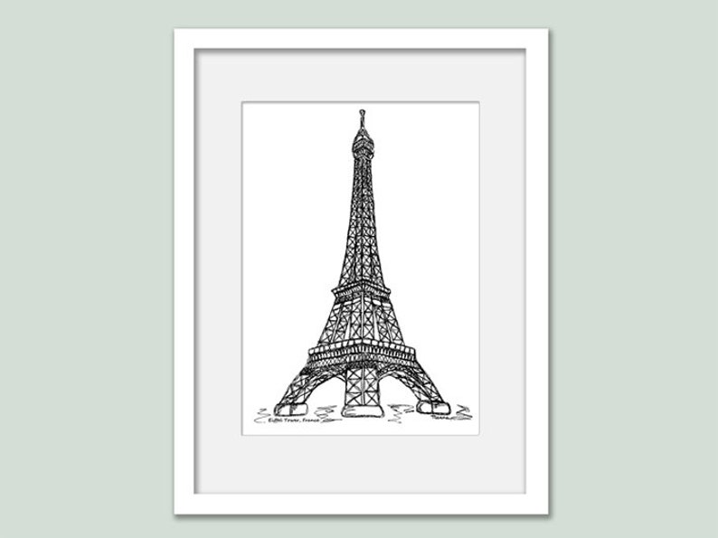 Impression d'art mural tour Eiffel, cadeau d'anniversaire de mariage de fiançailles à Paris, noir blanc rouge image 9