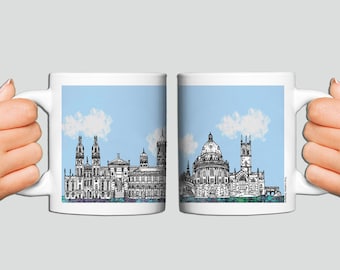 Oxford ceramic mug, Blue, Oxford landmarks